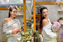 Á hậu Hoàng Oanh rạng rỡ, trẻ trung khi làm mẹ đơn thân