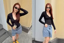 Á hậu Quỳnh Châu gây trầm trồ vóc dáng thon gọn khi mang bầu