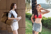 Chi Pu lăng xê mốt túi to hơn người dạo phố