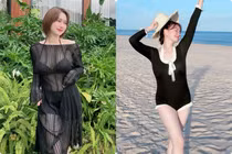 Hương Giang "Mắt to" khoe vóc dáng cực xịn sau sinh