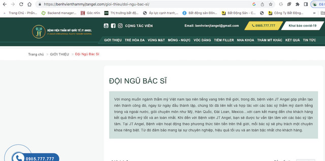 CEO của Bệnh viện thẩm mỹ JT Angel 'làm thay' công việc của bác sĩ? CEO cua Benh vien tham my JT Angel 'lam thay' cong viec cua bac si?