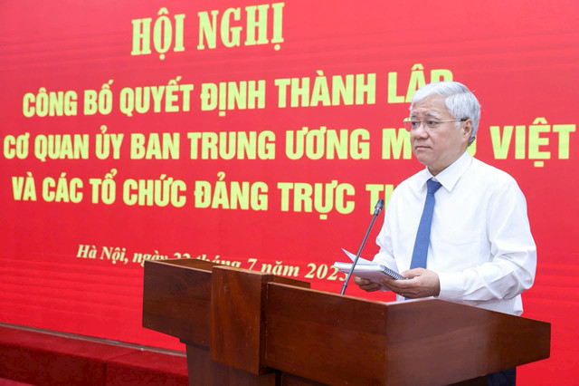 Chủ tịch Đỗ Văn Chiến phát biểu tại Hội nghị. Ảnh: Quang Vinh mttq6.jpg