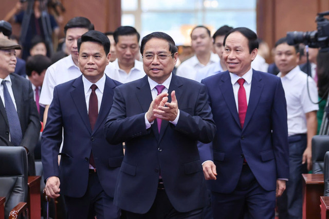 Ủy viên Bộ Chính trị, Thủ tướng Chính phủ Phạm Minh Chính, dự lễ công bố các nghị quyết, quyết định của Trung ương và địa phương tại thành phố Hải Phòng. gen-h-sap-nhap-hai-phong-2.jpg