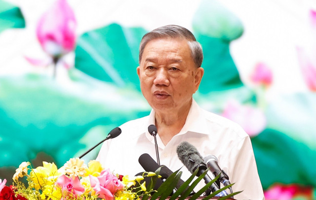 Tổng Bí thư Tô Lâm phát biểu tại buổi gặp mặt. tbt-to-lam.jpg