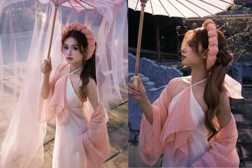 Nhan sắc 'không góc chết' của 'hot girl quân sự' với concept nàng thơ cổ điển