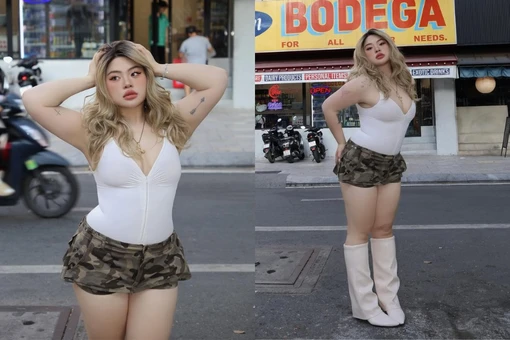 Diện đồ bó sát xuống phố, hot girl ngoại cỡ Cố Hữu Vi vẫn hút trọn ánh nhìn