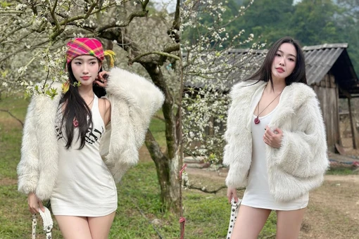 Danh tính hot girl check-in hoa mận Mộc Châu khiến netizen 'rần rần'