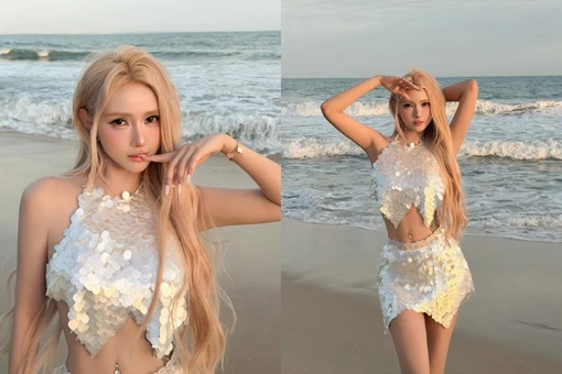 Jenny Yến hóa 'nàng tiên cá' thả dáng trên biển khoe vòng eo cực phẩm