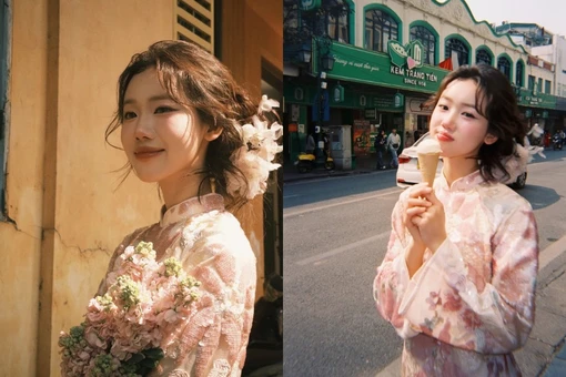 Ngắm 'nàng thơ du học sinh' Meichan ngọt ngào trong tà áo dài