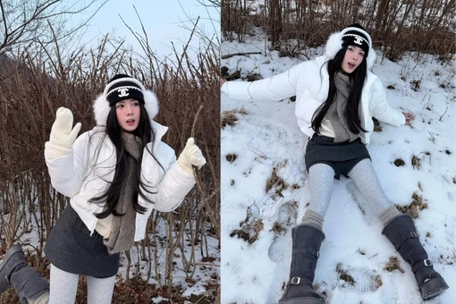 Quỳnh Alee khoe loạt ảnh đi ngắm tuyết, netizen chỉ chú ý tới một bức hình