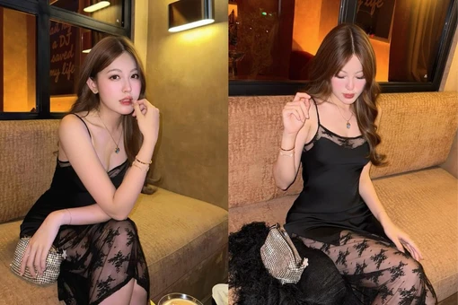 Hot girl Tăng Mỹ Hàn diện váy xuyên thấu hút ánh nhìn