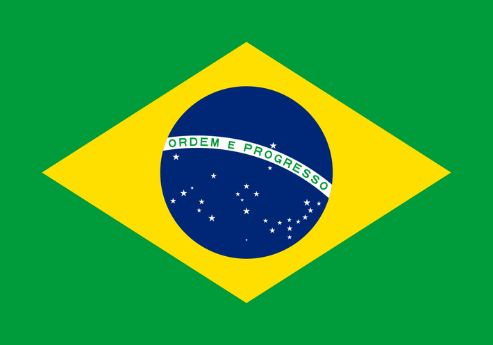 Quốc kỳ Brazil có 3 màu chủ đạo đó là: xanh lá cây, vàng và xanh lam. Trong đó, màu xanh lá cây tượng trưng cho thiên nhiên trù phú, hình thoi màu vàng tượng trưng cho sự giàu có, thịnh vượng. Hình tròn xanh lam biểu tượng cho hành tinh mà con người sinh sống. Thêm vào đó, dòng chữ " Ordem e Progresso" có ý nghĩa là "Trật tự và tiến bộ".