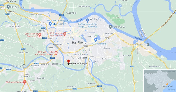 Vị trí Bến xe khách Vĩnh Niệm. Ảnh: Google Maps.
