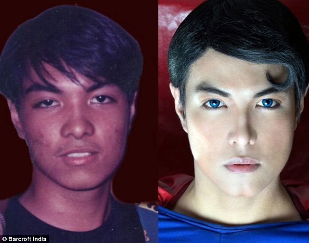 Hình ảnh Chavez lúc chưa phẫu thuật thẩm mỹ và hiện tại, sau 18 năm dao kéo để giống Superman.