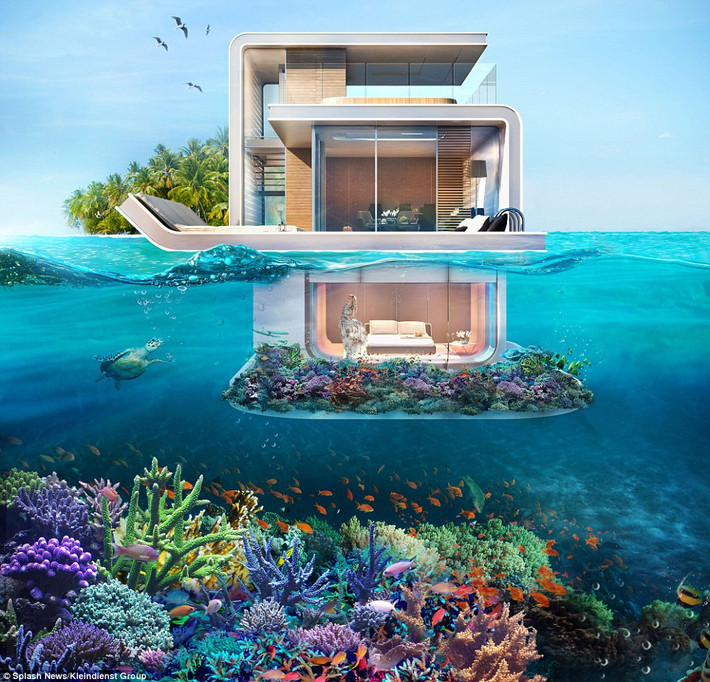 Loạt 42 biệt thự nổi sang trọng trên biển có tên Floating Seahorse là dự án của Tập đoàn Kleindienst Group ở Dubai. Đây là một công trình cực kỳ tham vọng của công ty nằm trong dự án xây quần đảo nhân tạo bao gồm 300 hòn đảo nhỏ khác nhau theo hình dạng thô của một bản đồ thế giới.