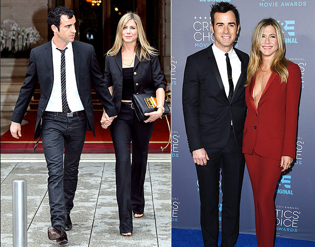 Đã mặc vest là cả hai vợ chồng Jennifer Aniston và Justin Theroux cùng rủ nhau mặc thành đồng phục. Họ được coi là một cặp vợ chồng hòa hợp gu thời trang nhất Hollywood.