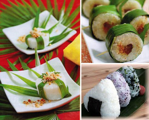 Từng nắm cơm với những viền sọc được tạo hình từ lá cọ đượm thơm mùi gạo quê quyện với hương của lá cọ, chấm với muối vừng lạc hay sườn lợn rang muối mới thấy hết được vị ngon, ngai ngái của lá cọ không nơi nào có được của món ăn dân dã này. Ảnh: Internet.
