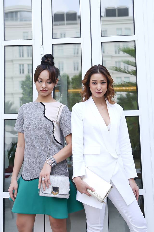 Mai Ngô diện váy suông khá giản dị còn LiLy Nguyễn thanh lịch nhưng không kém phần sexy với bộ suit trắng lộ nội y. Ảnh: FBNV.