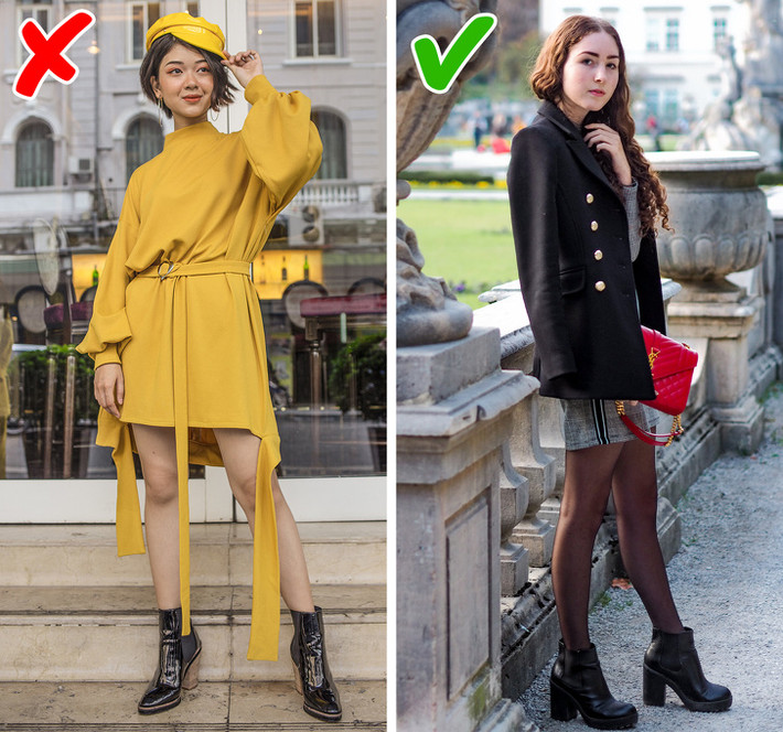 Chọn giày màu nude hoặc những đôi phù hợp với màu trang phục của bạn. Nếu như đi một đôi giày có màu trùng với màu da thì đôi chân trông lại càng dài hơn nhiều.