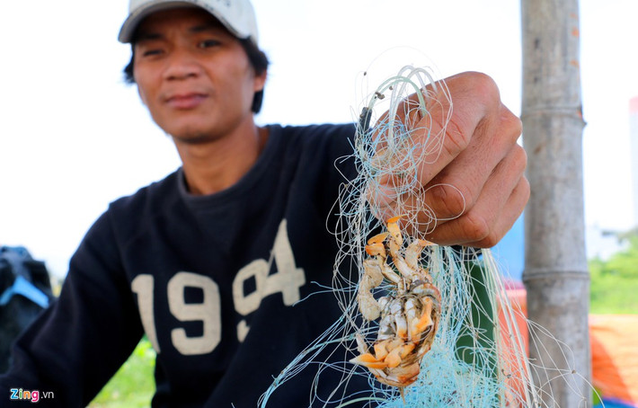 Nhiều ngư dân tranh thủ thả lưới ở khu vực sát dự án, tuy nhiên thành quả thu về không đáng là bao. "Hồi chưa có dự án nơi đây là bến thuyền của ngư dân ở phường Vĩnh Phước. Giờ họ san lấp hết, không còn bãi đậu ghe, ngư dân chúng tôi chỉ buông lưới bắt những con ghẹ nhỏ, đắp đổi qua ngày", anh Trần Minh Lâm nói.
