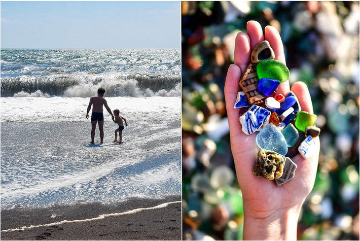 9. Bãi biển Glass, Vladivostok: Đây là một bãi biển được hình thành bởi những mảnh thủy tinh và đá cuội thay vì cát. Dưới ánh sáng mặt trời, các mảnh thủy tinh lấp lánh như đá quý. Đây từng là bãi phế liệu trong thời Liên Xô nên có rất nhiều mảnh vỡ thủy tinh bị vứt bỏ.