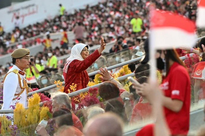 Tổng thống Halimah Yacob cũng tham dự buổi lễ kỷ niệm.