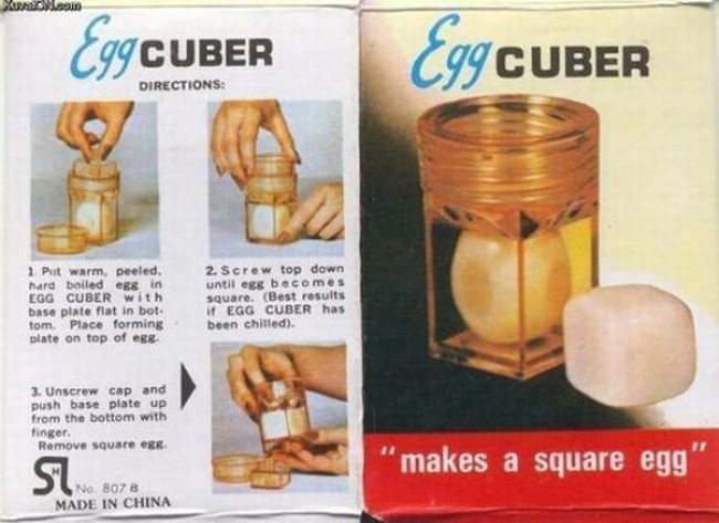 Sáng chế có tên Egg Cuber giúp người dùng có thể thay đổi hình dạng thông thường của quả trứng sang hình vuông.