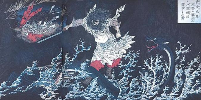 Theo truyền thuyết, Yamata no Orochi lần lượt ăn thịt 7 người con gái trong cùng một gia đình trong 7 năm.
