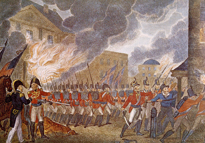 Đầu thập niên 1810, trong lúc Đế chế Anh đang chiến đấu với quân đội Napoleon (Pháp), Hải quân Anh đã tìm cách cắt đứt thương mại giữa Pháp và các nước trung gian, trong đó có Mỹ. Anh bắt đầu chiến dịch đánh chặn các tàu buôn Mỹ, bắt giữ thủy thủ và ép họ gia nhập Hải quân. Sự kìm kẹp của Anh về thương mại đã gây ảnh hưởng rất tiêu cực đến nền kinh tế Mỹ, trong khi việc bắt giữ thủy thủ khiến dư luận Mỹ sôi sục tức giận. Người Mỹ muốn tiến hành một cuộc chiến chống lại Anh với niềm tin rằng, một chiến thắng sẽ cho phép họ sáp nhập cả lãnh thổ Canada. Ngày 18/6/1812, Quốc hội Mỹ chính thức tuyên chiến Anh theo đề nghị của Tổng thống James Madison.