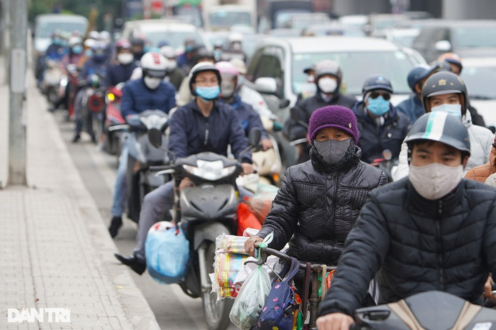 Nhiều đoạn đường bị ùn tắc.