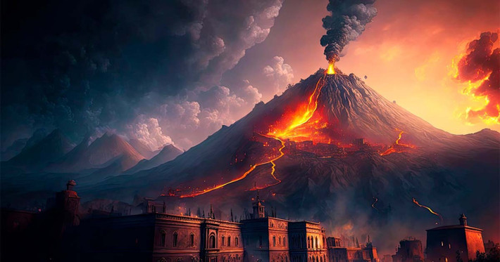 Vào năm 79 sau Công nguyên, núi lửa Vesuvius phun trào dữ dội khiến hai thị trấn La Mã là Pompeii và Herculaneum bị "xóa sổ" hoàn toàn. Hơn 2.000 người thiệt mạng ngay lập tức. Những nạn nhân này bị chôn vùi trong lớp dung nham, tro bụi đất đá núi lửa khổng lồ.