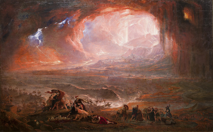 Vào ngày 24/8/79, núi lửa Vesuvius "thức giấc" và phun trào dữ dội. Theo đó, toàn bộ Pompeii bị bao phủ bởi những cột khói cao, dung nham núi lửa chảy ra tạo thành một "dòng sông" đỏ rực.