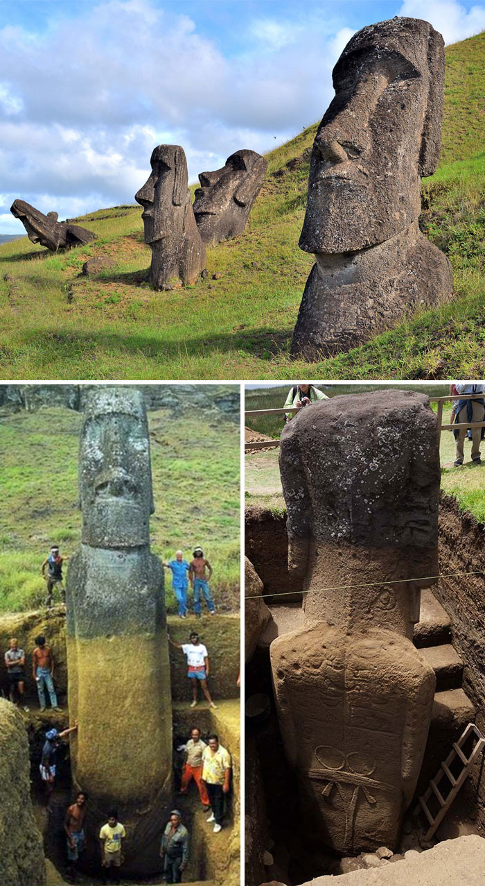 Sau khi đo đạc, các chuyên gia cho hay những bức tượng Moai có trọng lượng đến 75 tấn và chiều cao khoảng 10m. Một số pho tượng trên hòn đảo nặng đến 270 tấn và cao 21m.
