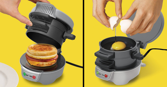 Chiếc máy làm bánh sandwich sẽ nấu một bữa ăn sáng hoàn hảo trong 5 phút.