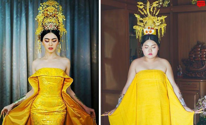 Vương miện được làm từ cánh gà rán và trứng.