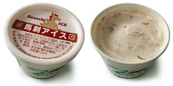 Kem thịt ngựa, Nhật Bản: Loại kem độc đáo của hãng Basashi được ưa chuộng ở Tokyo nhờ được làm từ thịt ngựa sống.
