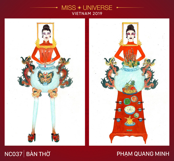 Bộ trang phục " Bàn thờ" gây tranh cãi cũng bất ngờ xếp vị trí thứ 2.