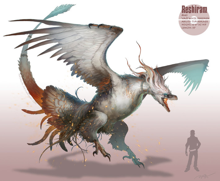 Pokemon Reshiram, đây là một Pokemon truyền thuyết có khả năng di chuyển không khí của thế giới và thay đổi thời tiết. Quyền hạn của Pokemon này cực lớn, nó có thể đốt cháy mọi thứ xung quanh với ngọn lửa phát ra từ chiếc đuôi của mình. Đây cũng là một trong những loại Pokemon cực hiếm, có thể giao tiếp qua thần giao cách cảm.