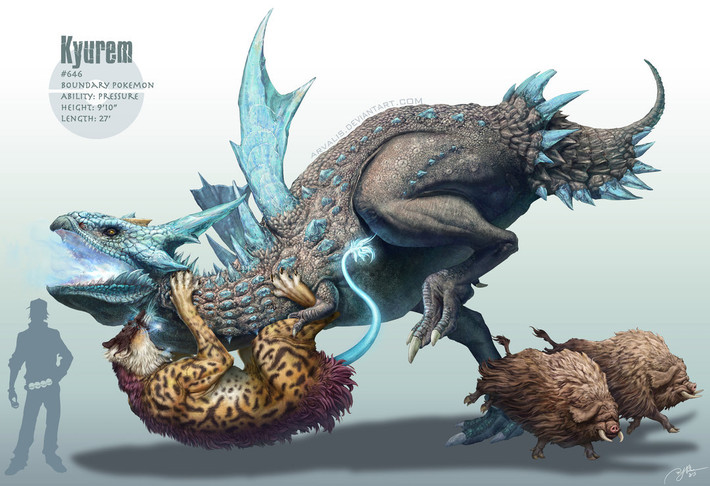 Pokemon Kyurem, là một trong những Pokemon huyền thoại sở hữu sức mạnh khủng khiếp. Năng lượng và sở trường của sinh vật này là đóng băng. Chúng cũng được coi là một trong những Pokemon ngoài Trái đất và có thể chuyển đổi luân phiên giữa hai trạng thái là Black Kyurem và White Kyurem.
