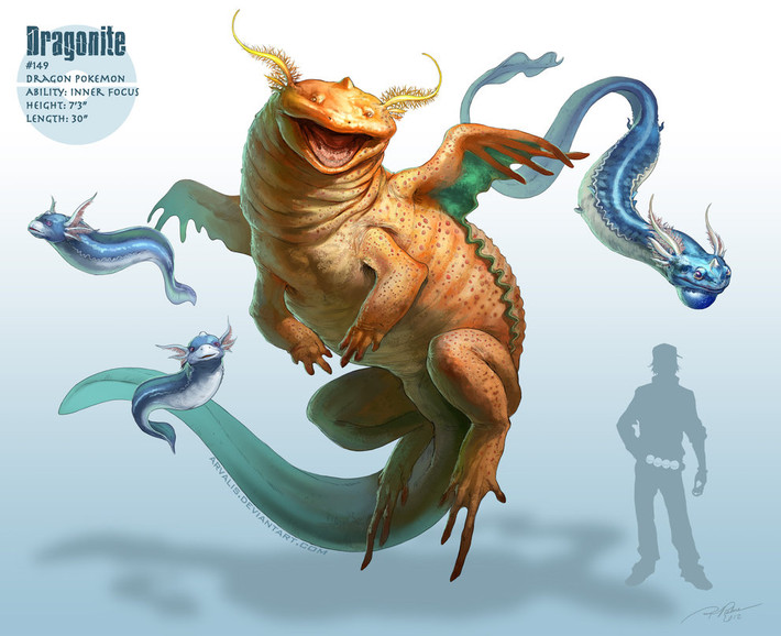 Pokemon Dragonite, là một Pokemon biển cực kì hiếm thấy, trí thông minh của Dragonite có thể sánh ngang với con người. Được mệnh danh là “Người canh gác của biển”, loài Pokemon này có thể bay vòng quanh trái đất trong vòng 16 tiếng dù có thân hình to lớn đồ sộ. Dragonite liên tục bay trên biển rộng và giải cứu những người bị đuối nước. Tầm vóc ấn tượng giúp nó bay qua vùng biển động mà không gặp chút khó khăn nào. Dragonite là một Pokemon tốt bụng, nó dẫn đường cho các con tàu bị lạc hay thủy thủ bị đắm tàu quay trở về đất liền an toàn.