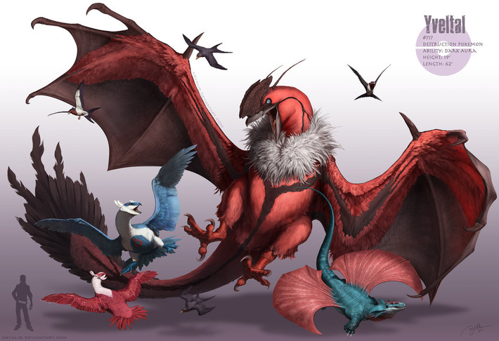 Pokemon Yveltal là một trong những Pokemon đáng sợ nhất, có siêu sức mạnh hấp thụ năng lượng cuộc sống. Khi nó đạt đến cuối vòng đời của mình, nó sẽ mở rộng đôi cánh và đánh cắp tất cả các năng lượng sống của mọi sinh vật xung quanh trước khi chuyển vào một cái kén ngủ trong 1.000 năm.