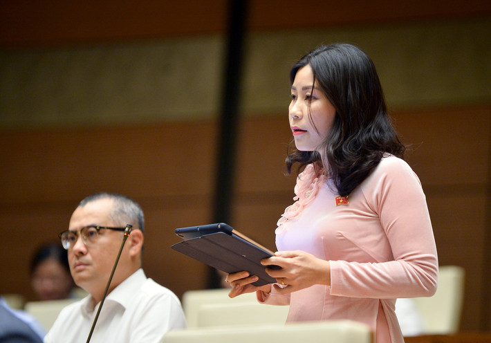 Đại biểu Lê Đào An Xuân - Phú Yên: "Rừng hiện đang đối mặt với nhiều thách thức xuất phát từ cạnh tranh mục đích sử dụng đất, khai thác tài nguyên quá mức, năng lực quản trị và quản lý rừng yếu, mặc dù độ che phủ rừng nhận được duy trì ổn định, suy thoái rừng, suy giảm chất lượng rừng tự nhiên vẫn tiếp tục tăng. Cách chúng ta hiểu thuật ngữ rừng phần nhiều theo nghĩa là một trảng cây chứ chưa quan tâm đầy đủ đến bản chất yếu tố hệ sinh thái, điều đó lý giải vì sao rừng vẫn có nhưng lũ ống, lũ quét, sạt lở đất xảy ra nhiều hơn và khốc liệt hơn."