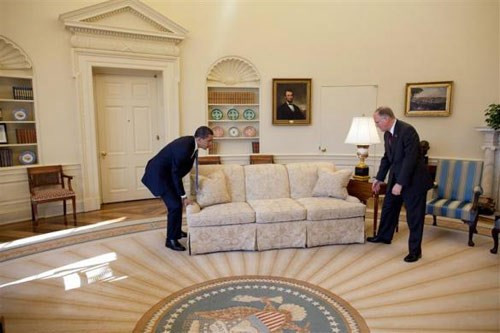 Nội thất mới tại phòng làm việc của ông Obama sau khi được tân trang lại.