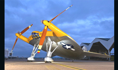 3. Vought V-173: Chiếc Vought V-173 được thiết kế trong Thế chiến II để cất cánh trên đường băng ngắn.