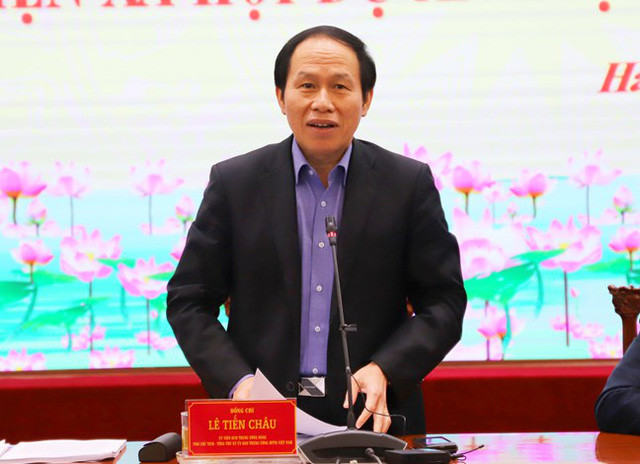 Ông Lê Tiến Châu nhận công tác mới thay cho ông Trần Lưu Quang được bổ nhiệm làm Phó thủ tướng.