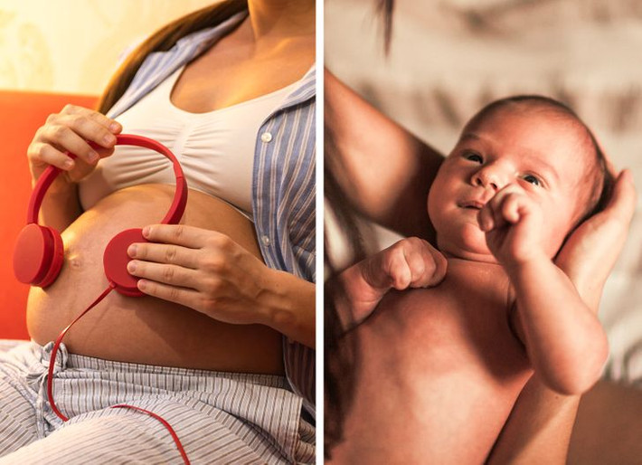 Chúng cũng nhớ những âm thanh mà chúng nghe thấy khi ở trong tử cung. Một nghiên cứu cho thấy não bộ của những đứa trẻ nghe một giai điệu cụ thể ngay trước khi chào đời phản ứng mạnh hơn với giai điệu đó ngay sau khi chúng được sinh ra và khi được 4 tháng.