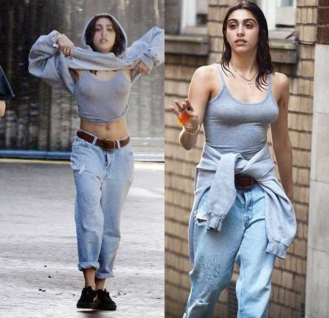 Phong cách thời trang đường phố của Lourdes Leon cực táo bạo khi cô sẵn sàng cởi áo để lộ chiếc áo thun bó sát không nội y.