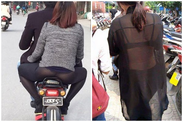 Những trang phục xuyên thấu mỏng manh khiến mọi người xung quanh "nhức mắt".