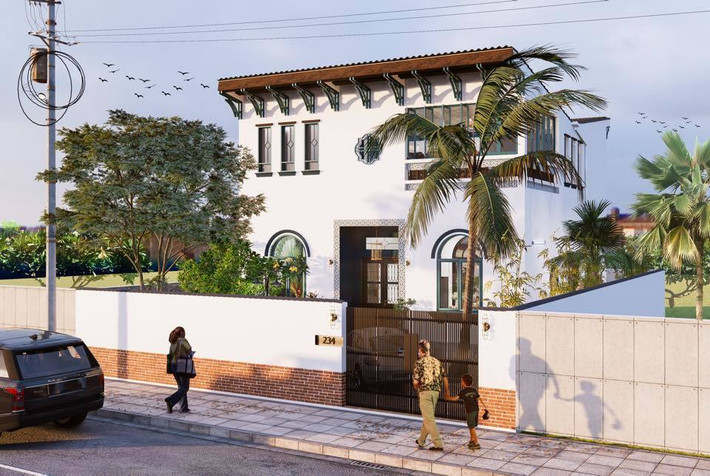 Biệt thự vườn phong cách Á Đông. Công trình biệt thự vườn có diện tích 200m2 tọa lạc tại huyện Hóc Môn (TP.HCM) mang không gian đậm chất Á Đông. Đây là khu vực thưa dân cư nhưng lại có nhiều cây xanh bao phủ. Với kết cấu 1 trệt, 1 lầu, 1 mái lợp ngói. Ảnh: Kiến trúc sư Nguyễn Anh Tú.