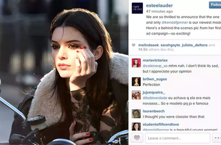 Theo Hollywoodlife.com, gương mặt mẫu nổi tiếng hiện tại, Kendall Jenner là một trong những người mẫu có thu nhập cao nhất trên mạng xã hội. Mỗi bài viết trên Instagram của cô mang tính chất quảng cáo, Pr, sẽ có giá 300.000 USD.